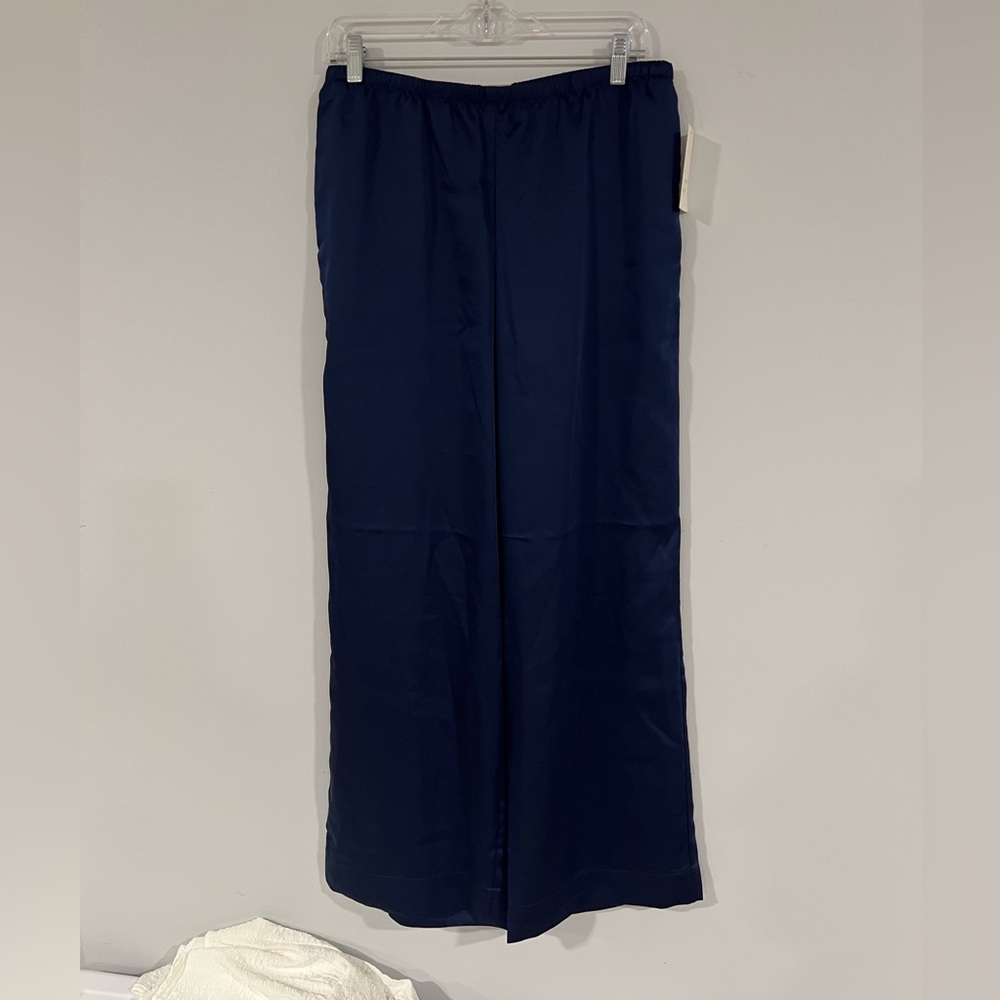 NWT Navy Blue Satin Wide-Leg Pants target brand new day